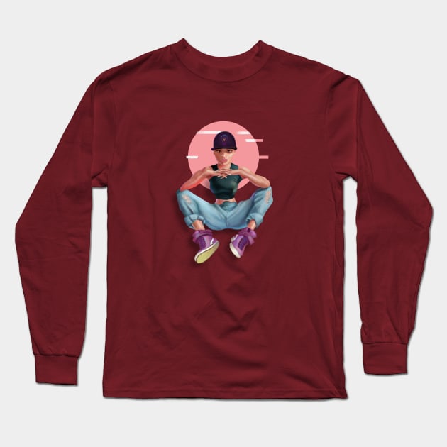 Hip-Hop girl Long Sleeve T-Shirt by SevKo